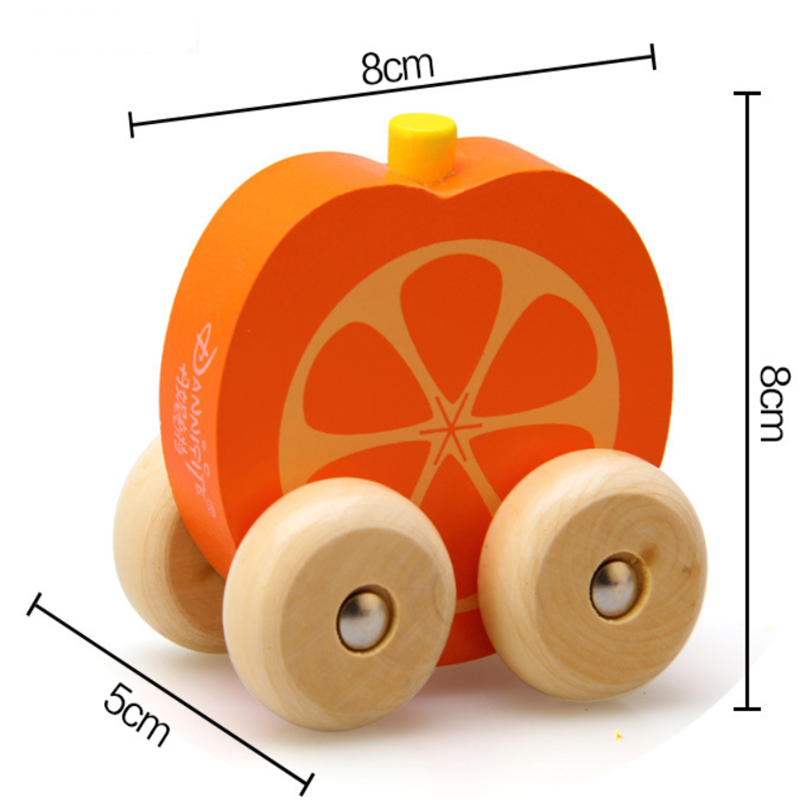 Kinder Holz Tier Zug Modell Schiebe Push-pull Auto Obst Warenkorb Visuell Für Kleinkind Inspirierende Kid Nette pluzzles