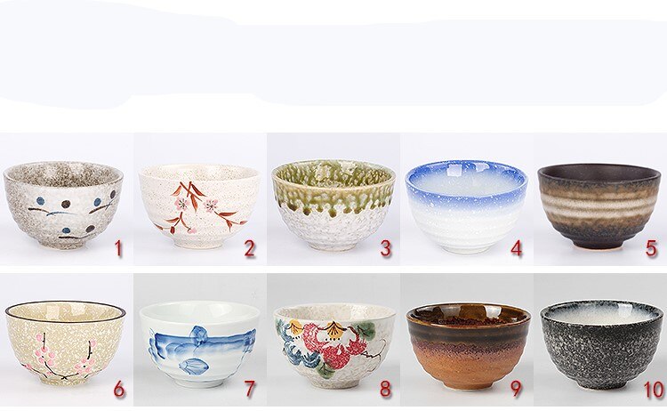 Bol en céramique japonais et coréen de 4.5 pouces, riz à motif d'anneau, bol Matcha japonais, bol à Dessert, bol à soupe, bol Ramen