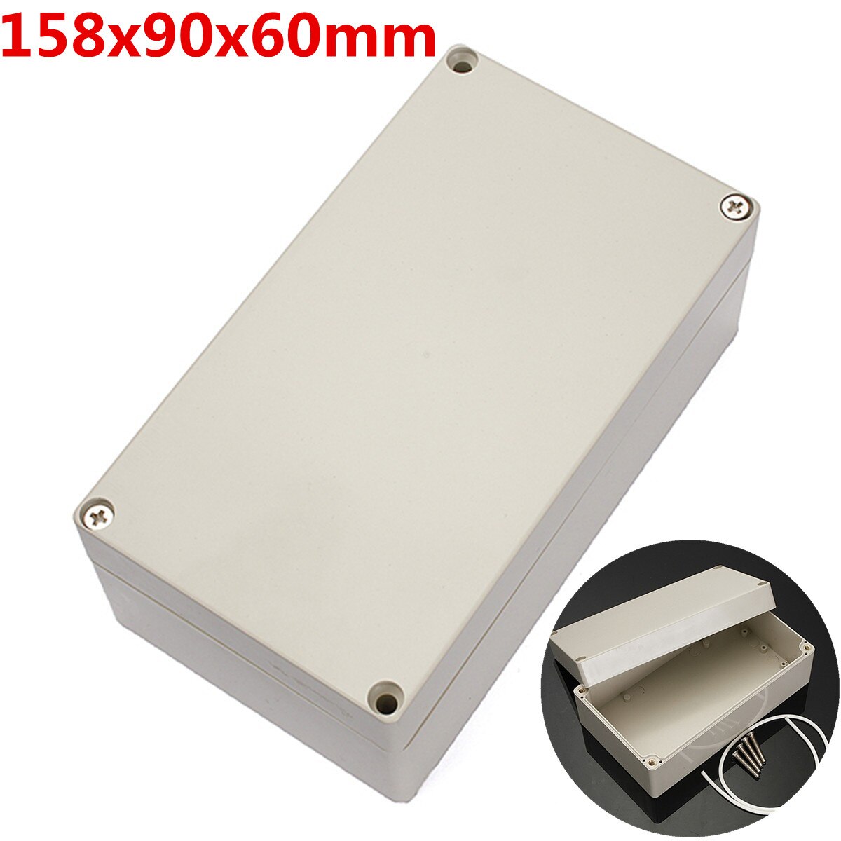 Waterproof Plastic Enclosure Box Electronic Project Instrument Case Electrical Project Box Outdoor Junction Box Housing: B 158x90x60