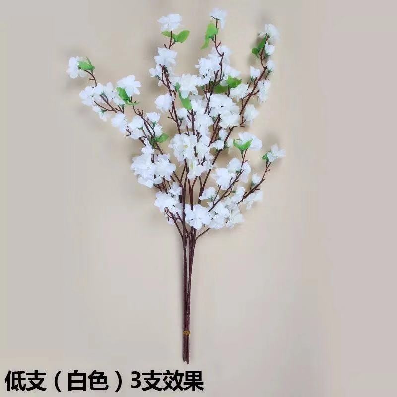 120CM Artificial Cherry Tree Spring Plum Blossom Peach Branch Silk Flower Tree Simulation Flower Wedding Home Decoration: Beige / 120cm