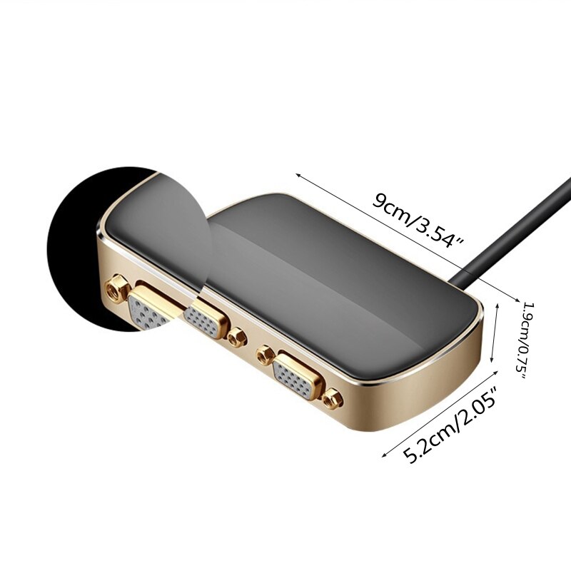 R9JA 1080P VGA Splitter Converter 2-in-1 VGA Converter for Computer PC Laptop Monitor