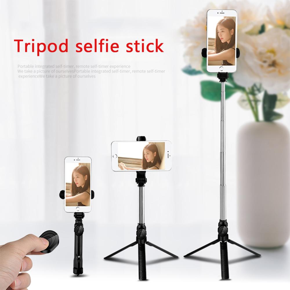 Draagbare Bluetooth Selfie Stok Statief Met Licht Invullen Draadloze Afstandsbediening Foto Selfie Stick Voor Xiaomi Huawei Telefoon