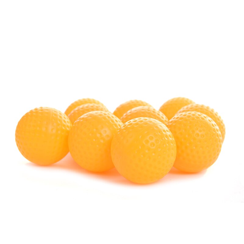10 unids/lote pelotas de Golf elásticas de plástico amarillas, pelota de entrenamiento de práctica de Golf, ayuda al aire libre,