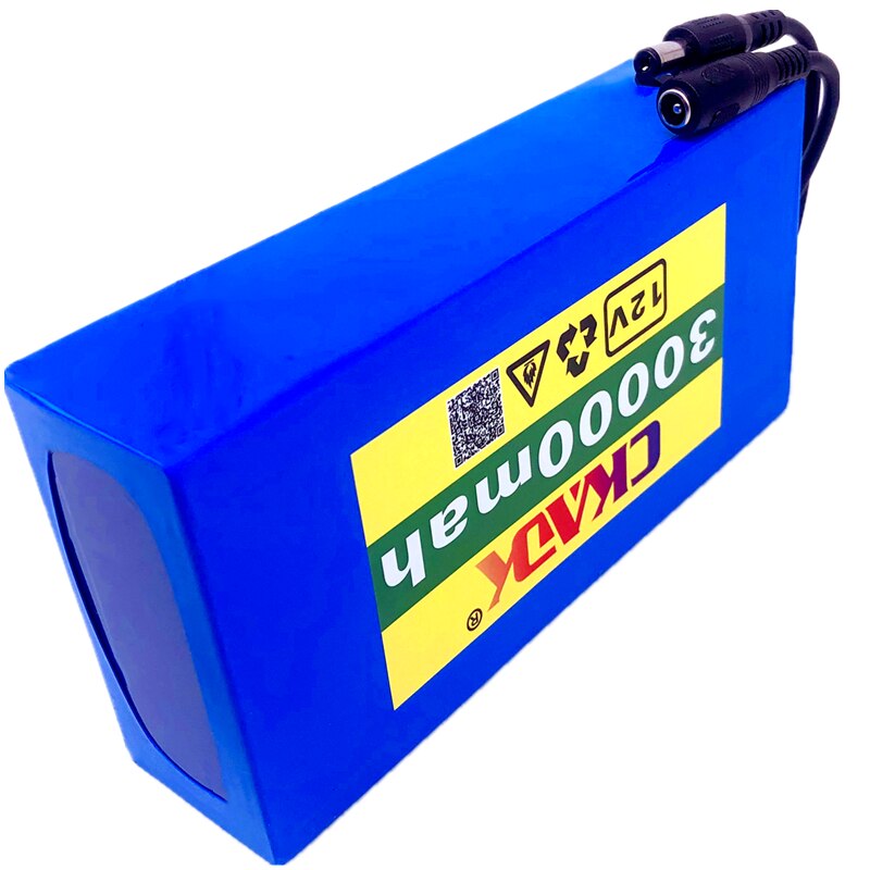 batería portátil de iones de litio, 12v, 30000mAh, CC de 12,6 V, 30Ah, con enchufe europeo y cargador de 12,6 v 1a, novedad