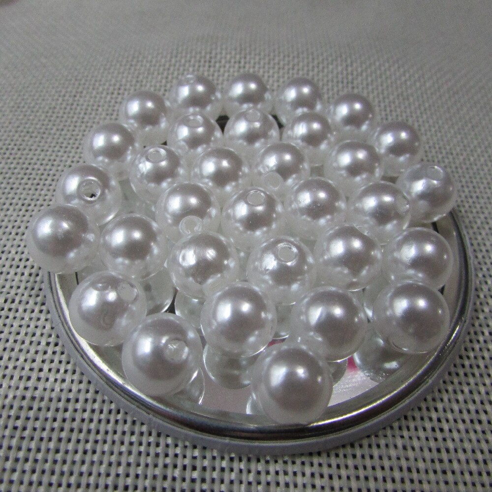 Esencial para peluquería de teléfono móvil, 4mm-20mm, Agujero Recto, Perla blanca, material de originalidad DIY para manualidades, , 500g