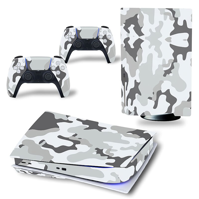 Practical Skin Sticker For PS5 With Ultra HD Blu-Ray Disc Drive Console And 2 Controllers With Beautiful Pattern