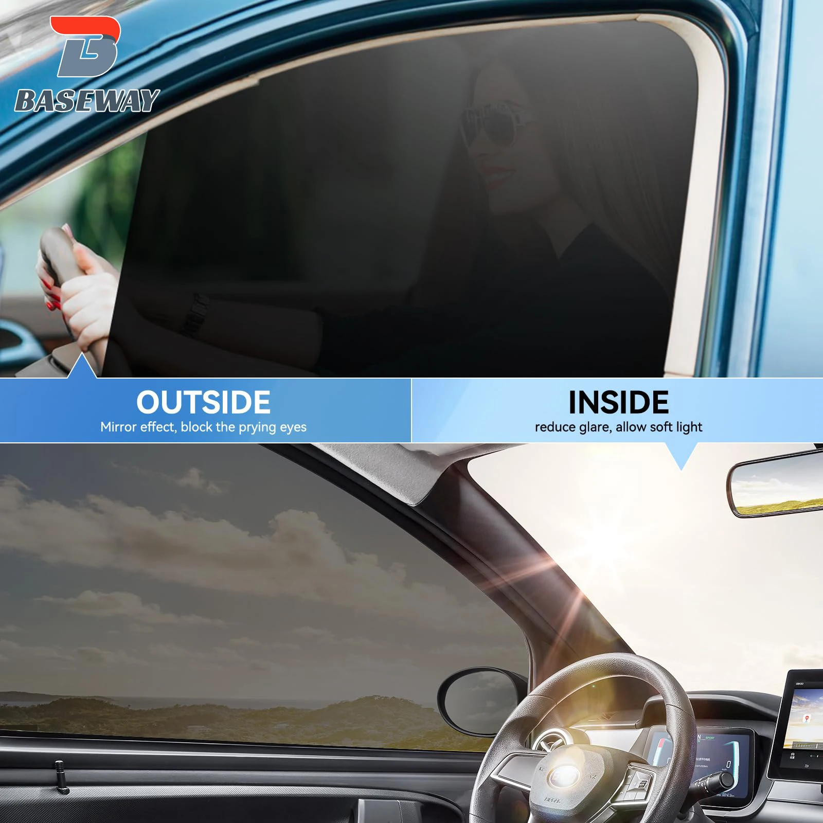 75/50 cm x 3/10m solfilm til bilvinduer personvern anti-look vinylfolier solskjermklistremerker vinduer solbeskyttelse glass uv solskjerm