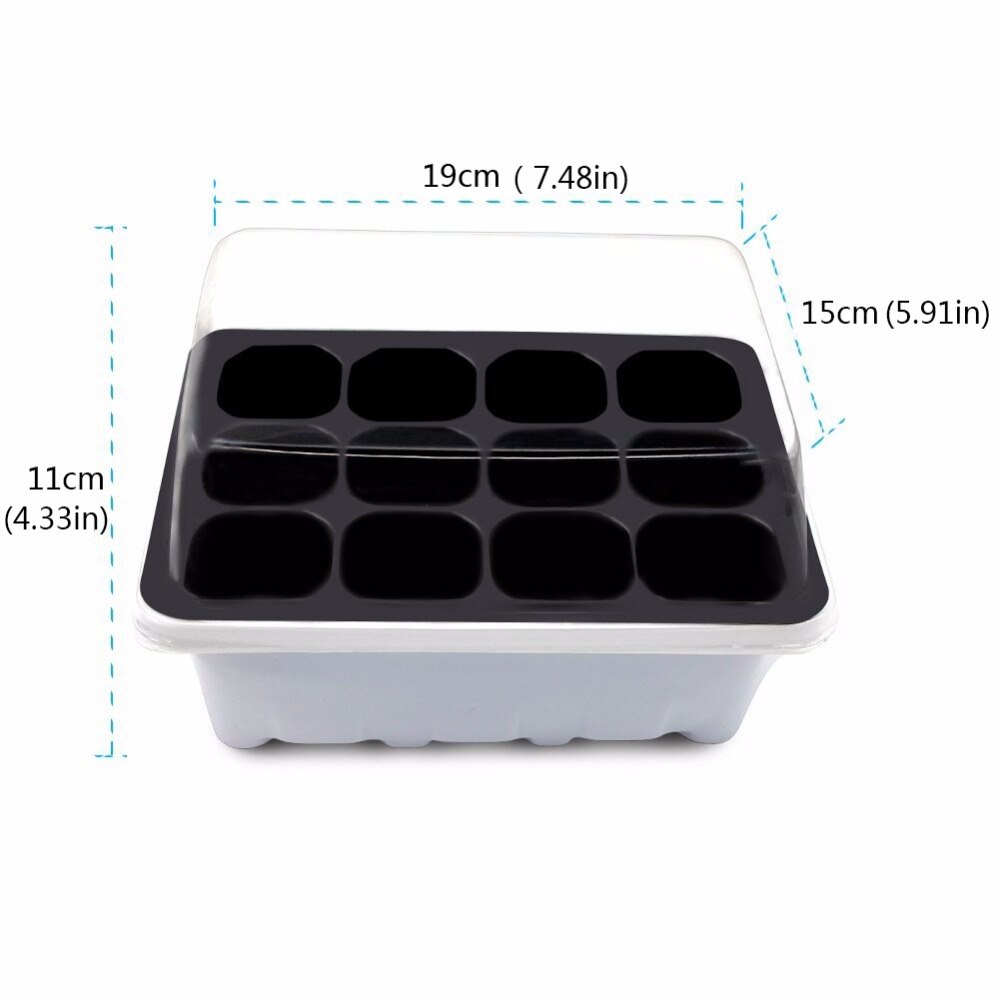 12 Cell Seed Seedling Trays Plastic Nursery Tray With Lid Grow Box Tray Plant Seed Mini Greenhouse For Garden Agriculture Pots