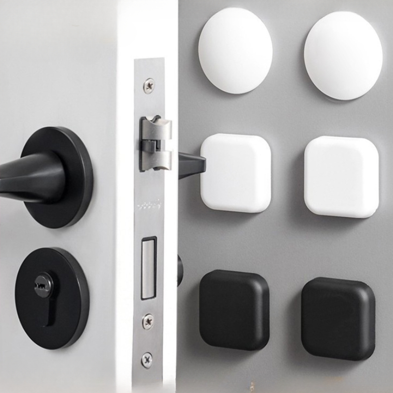Tope de puerta con mango de silicona anticolisión, autoadhesivo, silencioso, protección antigolpes, almohadilla para Porte, Protector de pared para mejorar el hogar