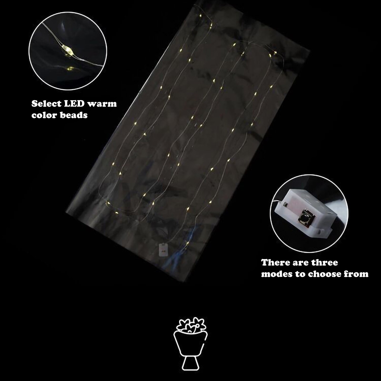 LED transparent bouquet wrapping paper DIY craft s... – Grandado