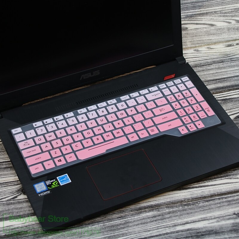 Asus tuf gaming  fx504 fx504ge fx504gd fx504gm fx504g fx503 fx503vd 15 tuuman 15.6 tuuman silikoninen kannettavan tietokoneen näppäimistön suojakuori: Haalistuva vaaleanpunainen