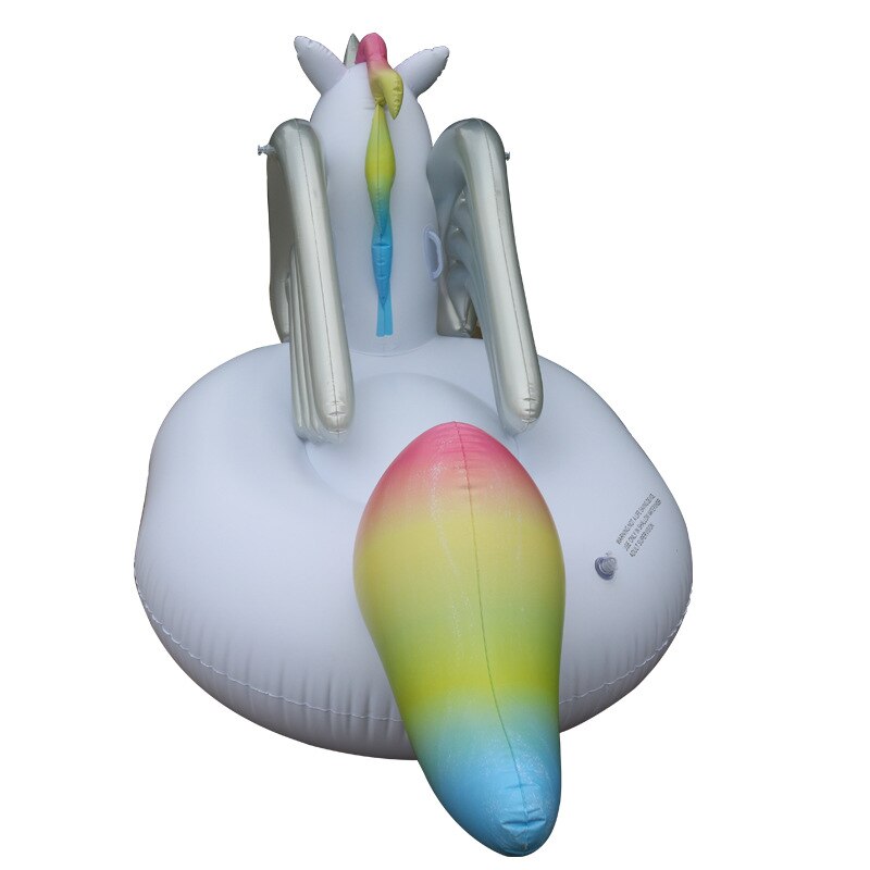 Silber flügel regenbogen Einhorn aufblasbare schwimm insel matte, schwimmen pool luft matratze, festival party schwimm spielzeug für Erwachsene