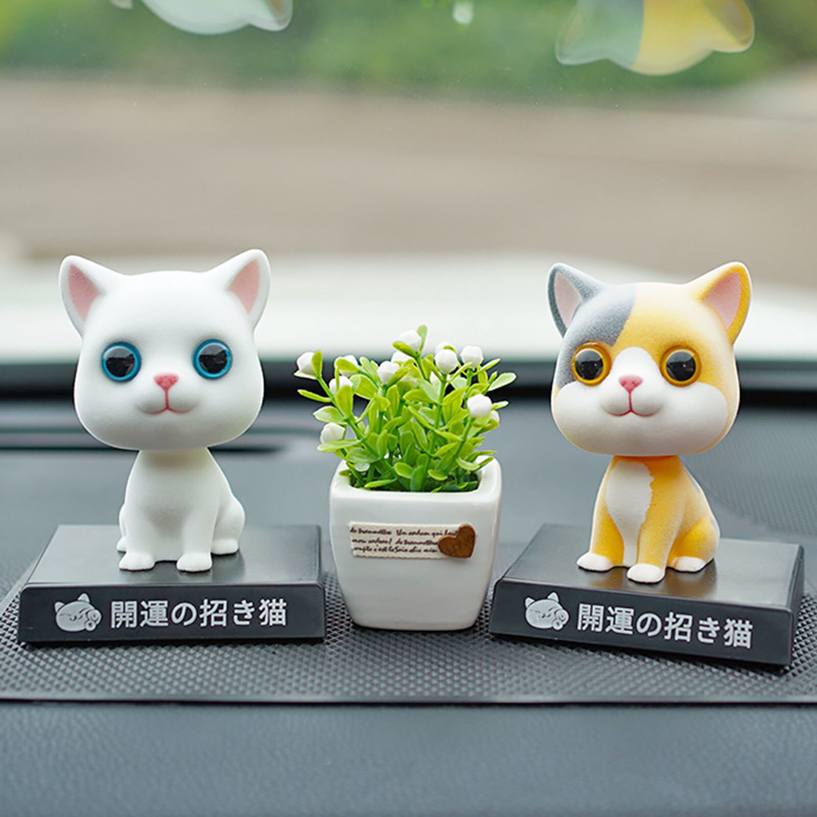 Support de téléphone portable en forme de chat mignon secouant la tête, décoration d'intérieur de voiture, décoration de bureau