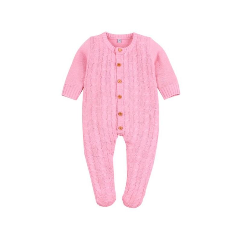 TAutumn Baby Baby Meisjes Lange Mouw Gebreide Solid Print Rompertjes Kinderen Jongens Bodysuit Jumpsuit