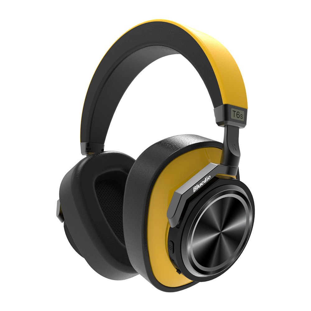 Bluedio T6S Bluetooth Headphones Active Noise Cancelling Wireless Headset for phones and music with voice control: Yellow