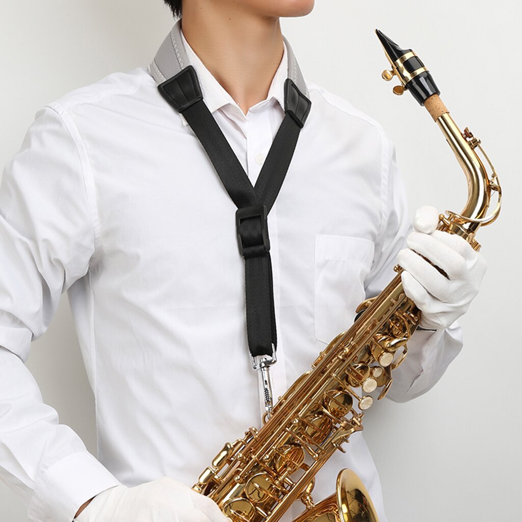 Saxophon Nacken Gurt Gürtel für Alt Tenor Sopran w/Haken Verschluss dehnbar