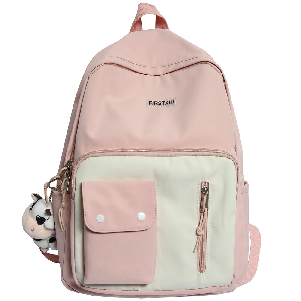 Harajuku Lady Kawaii plecak fajne kobiety śliczna torba szkolna dziewczyna studentka plecak Laptop kobieta książka Preppy torby Trendy nowość: pink / With Cow doll