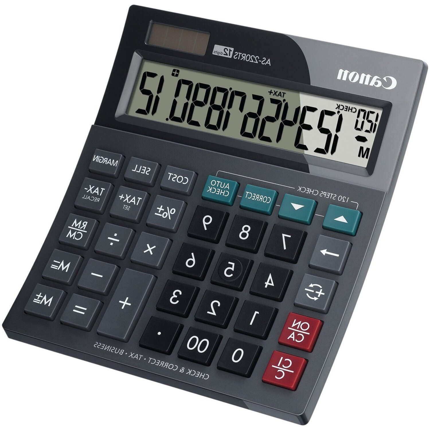 Original Calculator As-220Rts Desktop 12 Digits, Size 150X134X36cm Office, School, Commercial Use