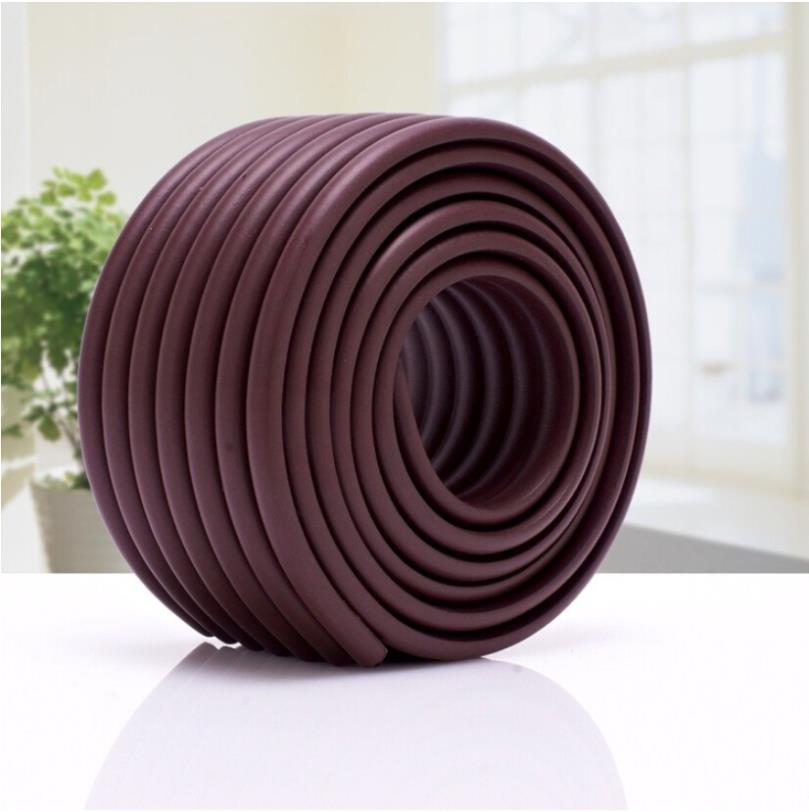 2 m/pak Baby bumper strip Baby Veiligheid hoekbeschermer Tafelrand Corner Kussen Strip met 3 M Sticker2014: Bruin