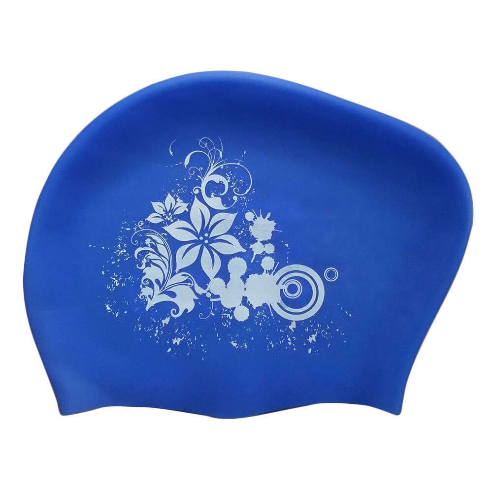 Women Swimming Cap Sports Bathing Pool Hat Elastic Ladies Long Hair Soft Silicone Adults Ear Protection Non Slip Printed