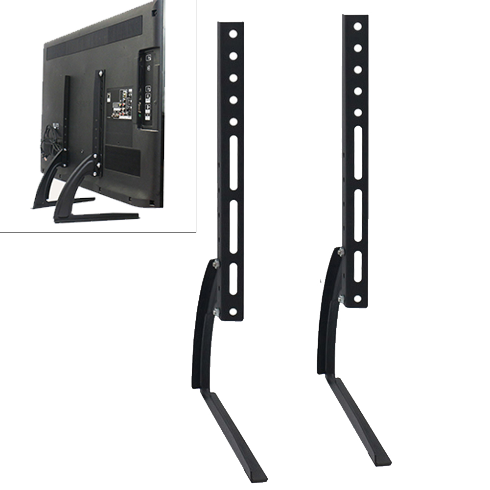 Adjustable Stable Durable Mount Multi Hole Table Top Steel Black Easy Install Home Triangle Universal With Screws TV Stand Base