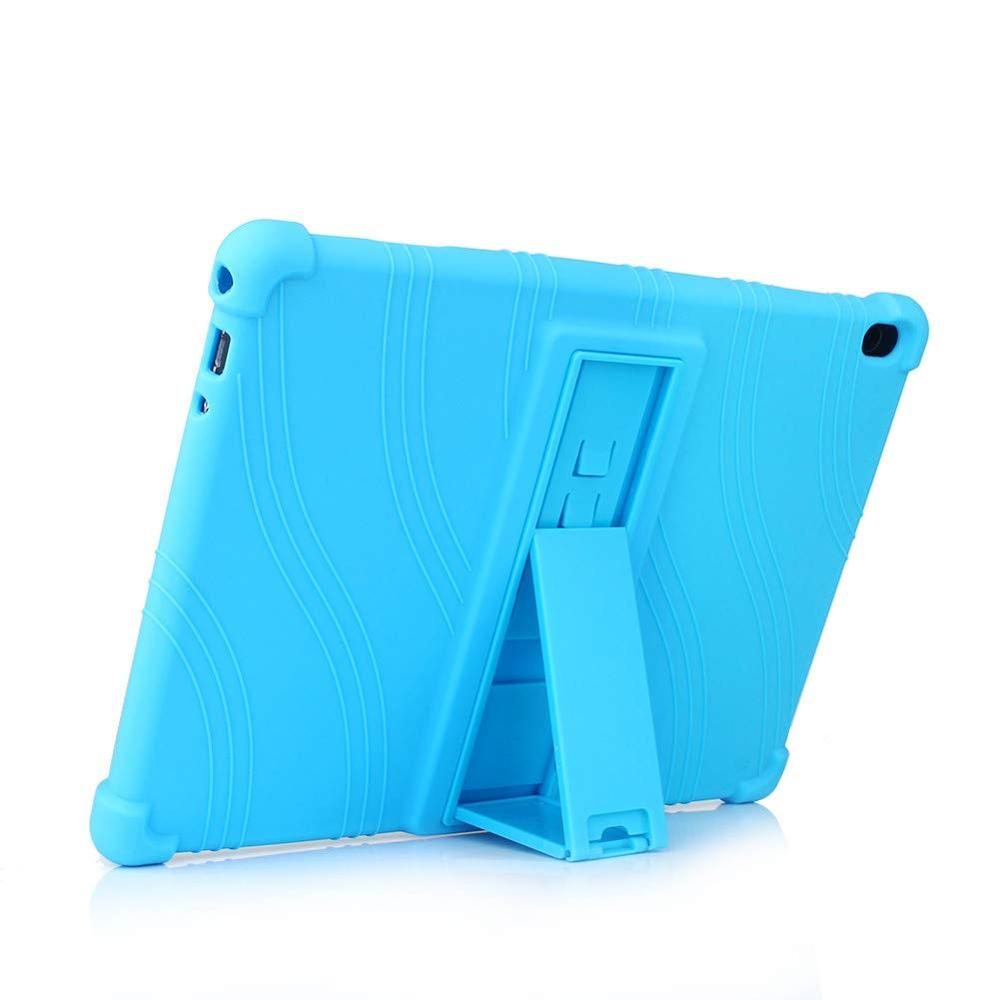 Funda de silicona para Lenovo Tab 4 10 plus Tablet cubierta Funda TB-X704N TB-X704F TB-X704L plegable suave de cuerpo completo proteger soporte Shell: blue