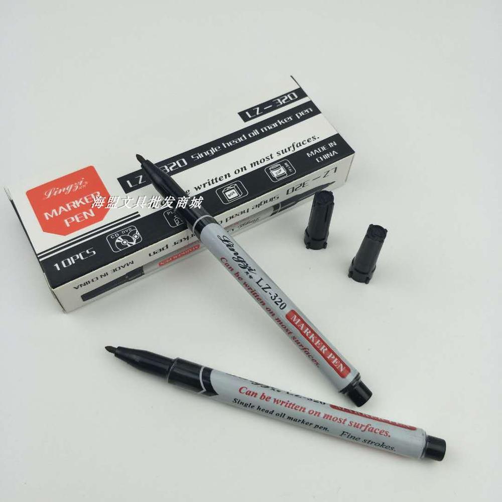 10pcs SET Small headed marker pen Mark Oily Optical Disc Glass Ceramic plastic marker signature marker pen Zebra same style