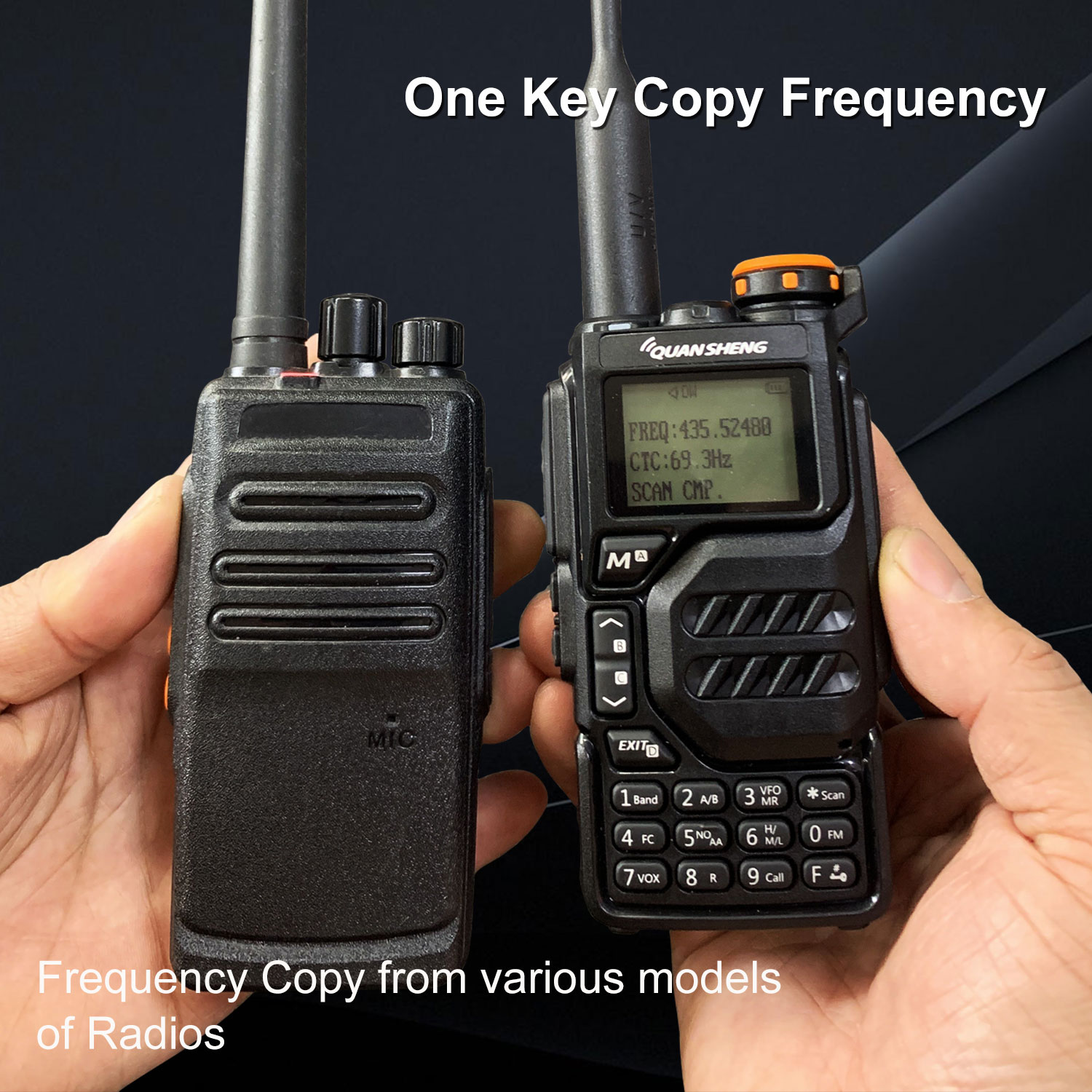 50-600 MHz RX Walkie Talkie UV-K5 Quansheng VHFUHF 136–174 MHz 400–470 MHz RX TX Sowohl DTMF VOX FM Air Band Wireless Freq Copy Radio