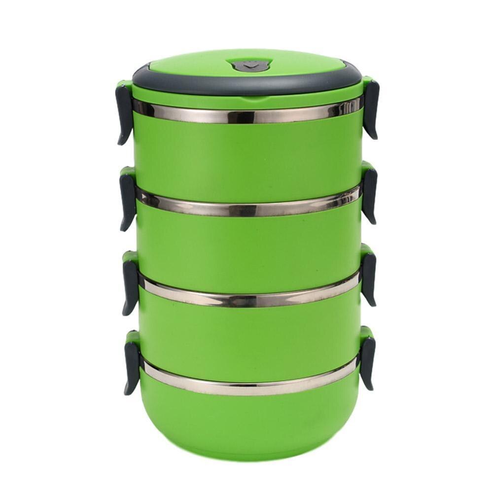 Insulated Lunch Box Steel Double Layer Picnic Case School Almuerzo Bento Box De Kids Office Caja Food Adults Cont U4K2: K