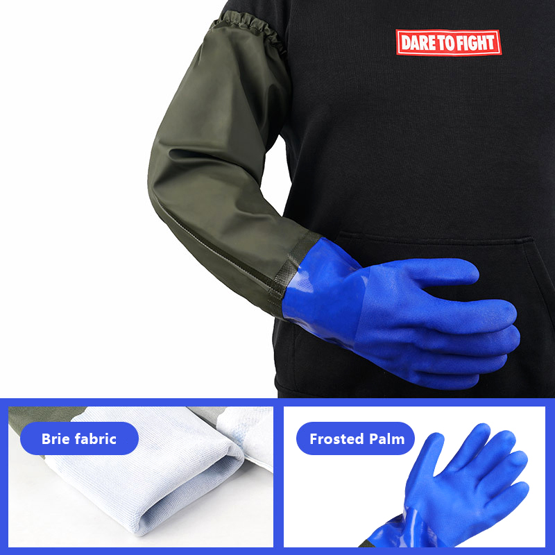 1 Pair Long Waterproof Drain Cleaning Gloves Chemical Resistant Gloves PVC Reusable Heavy Duty Long Rubber Gloves: WHITE