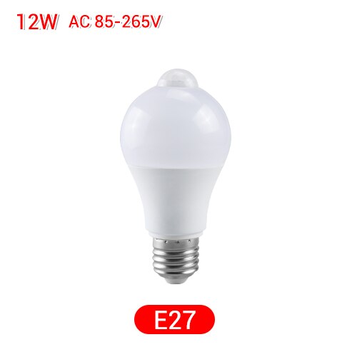 Pir-liiketunnistin  e27 led hätävalolamppu  b22 led-lamppu 85-265v portaat käytävä käytävä kuisti käytävä autotalli yövalaistus: E27 12w / Kylmä valkoinen