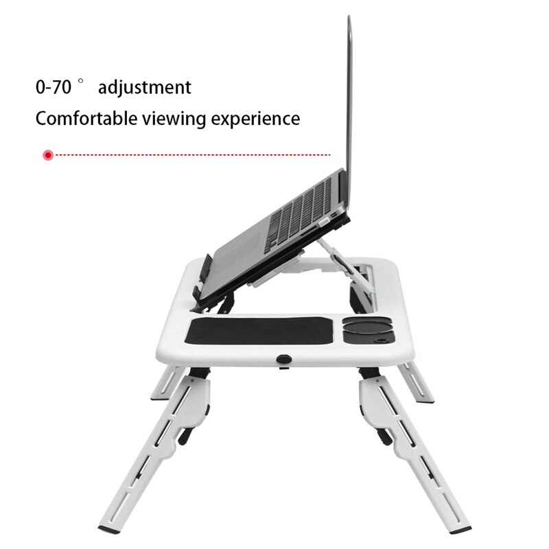 Multi-fonction Ordinateur Portable Table Stand-Up Pliant Table D'ordinateur, ordinateur portable Support Plateau Sur USB REFROIDISSEMENT Lit (noir)