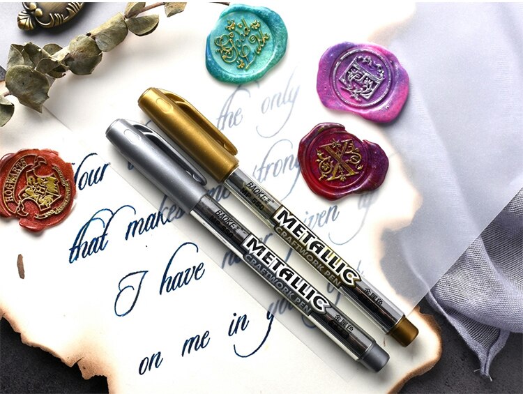 Gold Silver Paint Marker Water-base Marker Pen for Ceramics Glass Fabric Leather Dark Paper Painting Doodling DIY Arts&amp;crafts