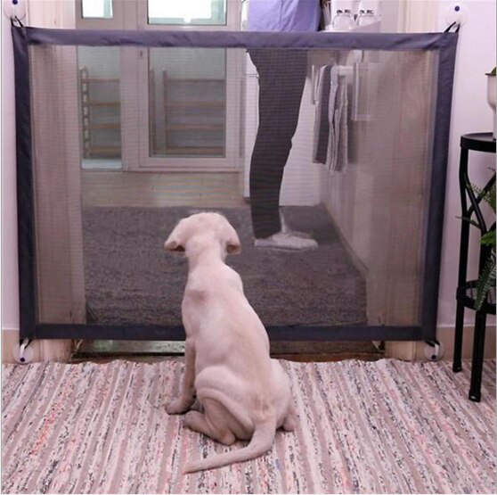 Magic Dog Gate Ingenious Mesh Dog Fence For Indoor and Outdoor Safe Pet Dog gate Safety Enclosure Pet supplies