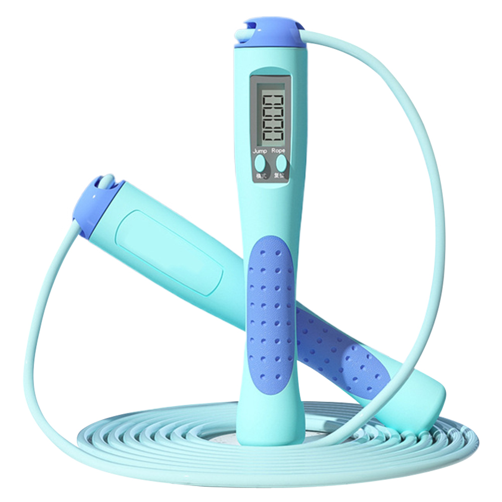 Cuerda para saltar para contar, cuerda para saltar con contador de entrenamiento, cuerda para saltar, cuerda para saltar larga para gimnasio, ejercicio físico: Azul