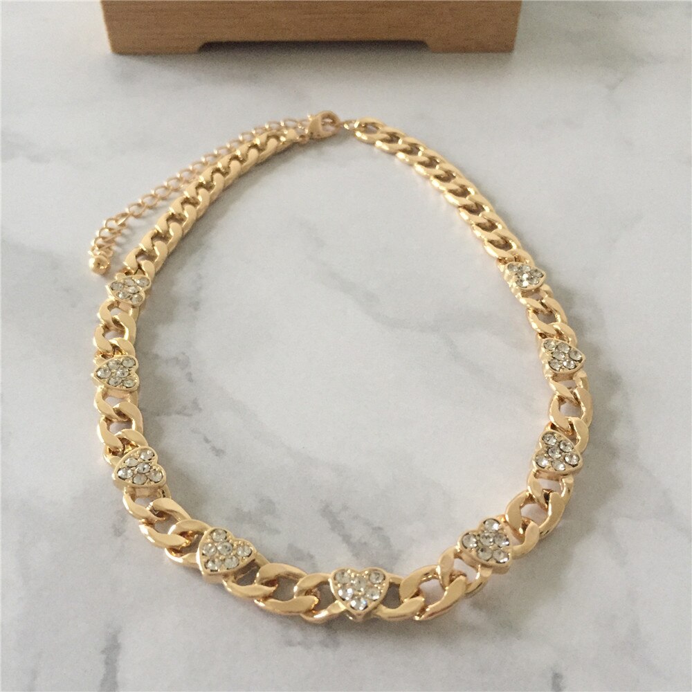 Lovely Women Necklace 9 love Heart With Stone paving Choker Necklace for Party Best for Lovers