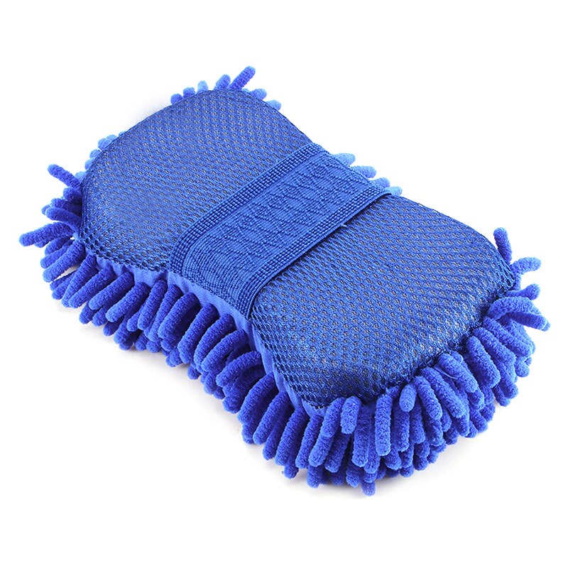 1pc super bilvaskehansker multi-purpose bilvask utstyr bil hånd mykt håndkle mikrofiber chenille bil rengjøring svamp blokk