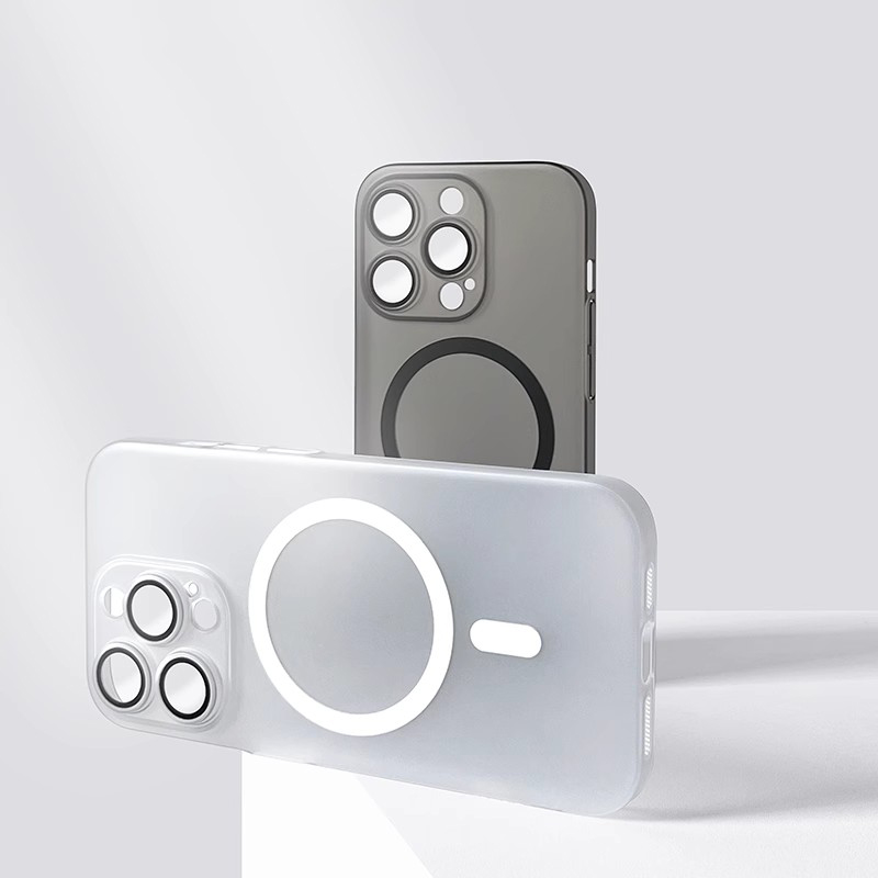 Capa Protetora à Prova de Choque Magsafe Magnetic Matte PC Ultrafino para iPhone 14, 15, 13, 12, 11 Pro Max