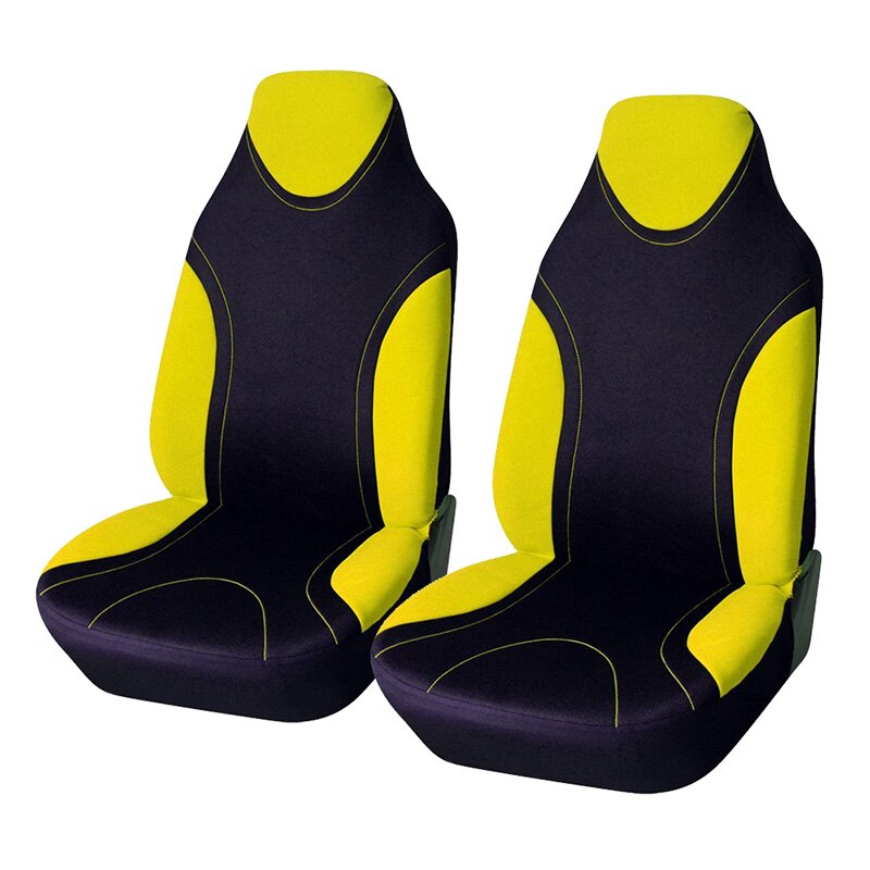Autoyouth sports stil høj ryg spand bilsædebetræk 2 stk passer til de fleste auto interiør tilbehør sædebetræk 5 farver: Klik på det gule dæksel