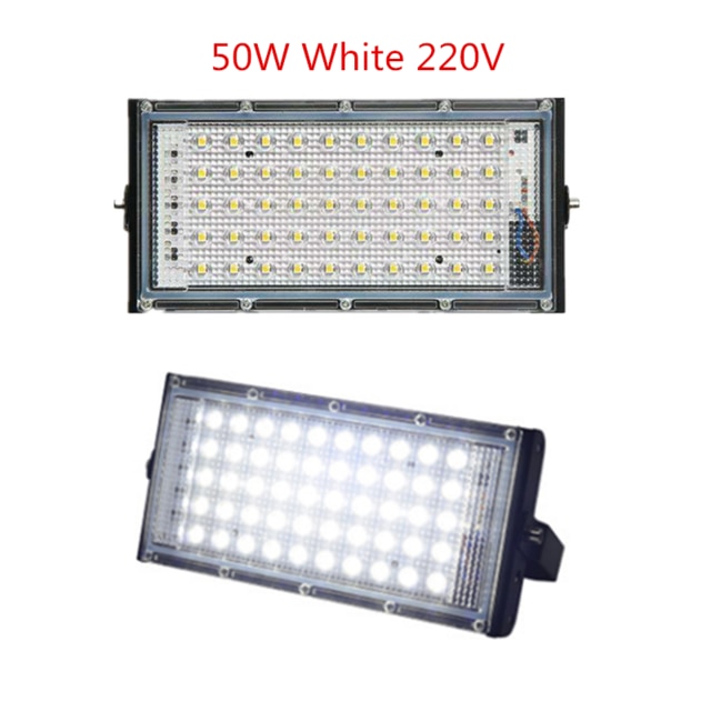 Led Jodiumlamp 50W 55W Rgb Rood Blauw Groen Warm Wit Ac 220V Schijnwerper Refletor Buitenverlichting Reclame: WHITE