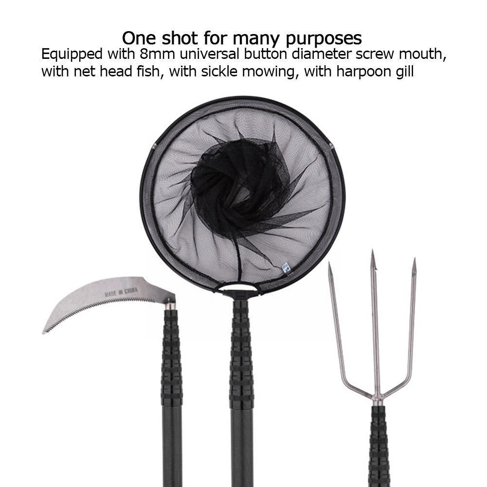 1.3-3.0M Telescopic Fishing Rod Fish Landing Hand Net Telescopic Foldable Pole Handle Set Collapsible Fishing Tackle M5V1