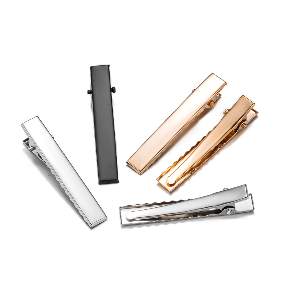 Clips de pico de pato de Metal para el cabello, horquillas para la cabeza, accesorios para la fabricación de joyas, Base de Clip, decoraciones, 50/20 piezas, 32-76mm