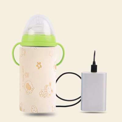 Bærbar usb mælkevarmer isoleret taske bærbar rejse kop varmere baby pleje flaske varmere varmelegeme taske spædbarn fodring flaske taske: Gul