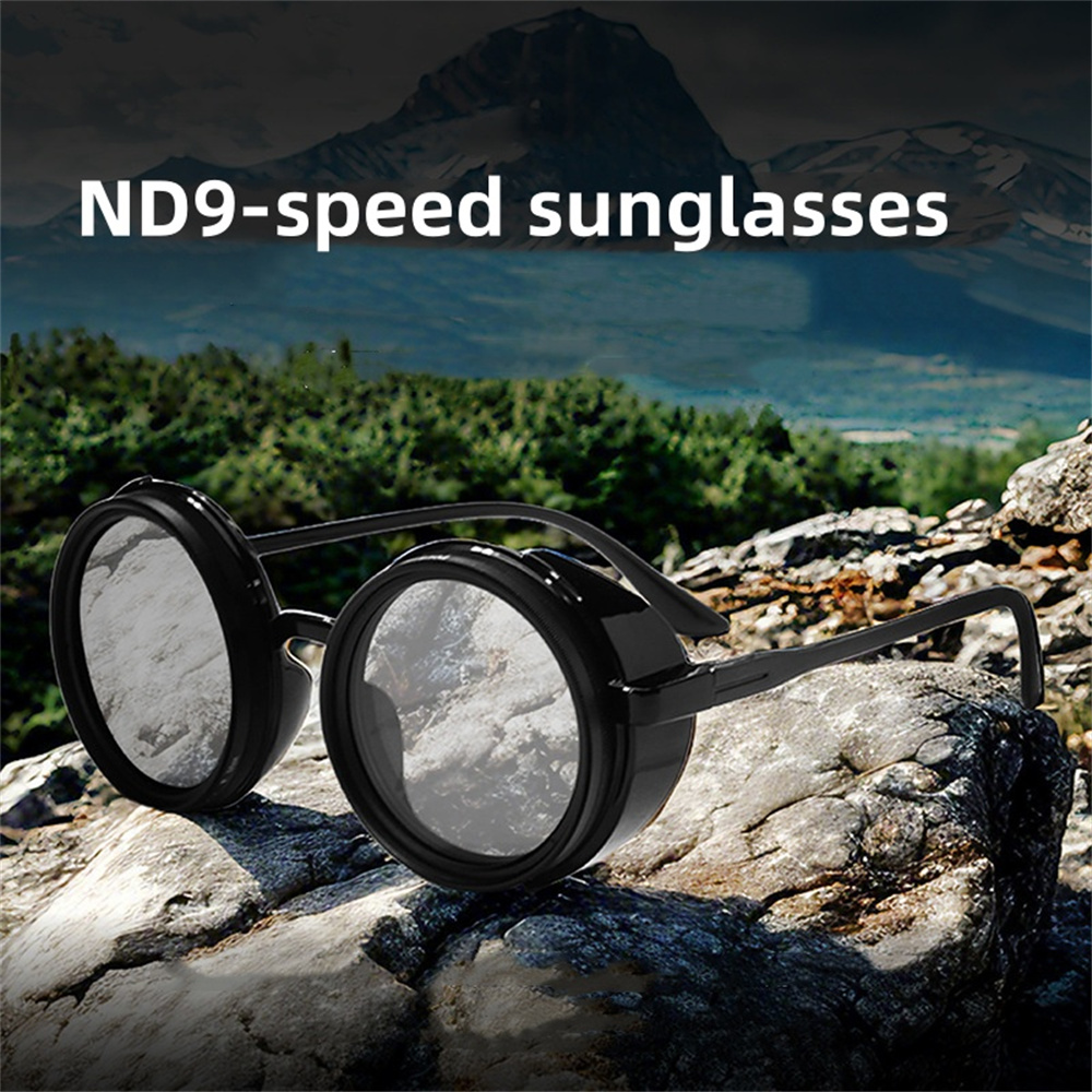 Nuevas gafas de sol ajustables de ND9-speed para hombre, gafas con filtro para pescar al aire libre, protección UV, gafas de sol redondas Vintage, gafas polarizadas