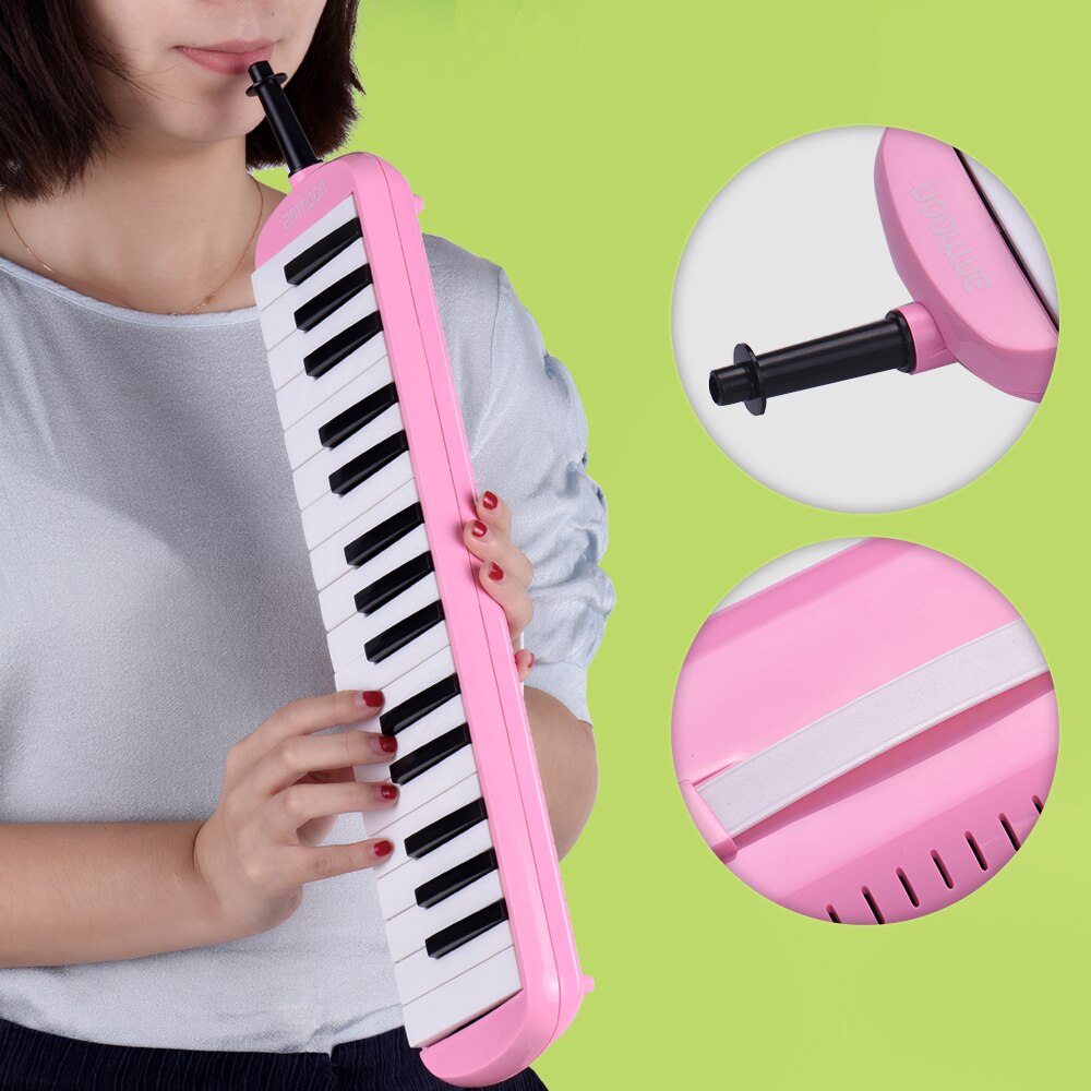 Ammoon Tastiera Stile pianoforte 32 Tasti Melodica Armonica a Bocca con il Boccaglio Panno di Pulizia trasportare Astuccio Regalo Musicale
