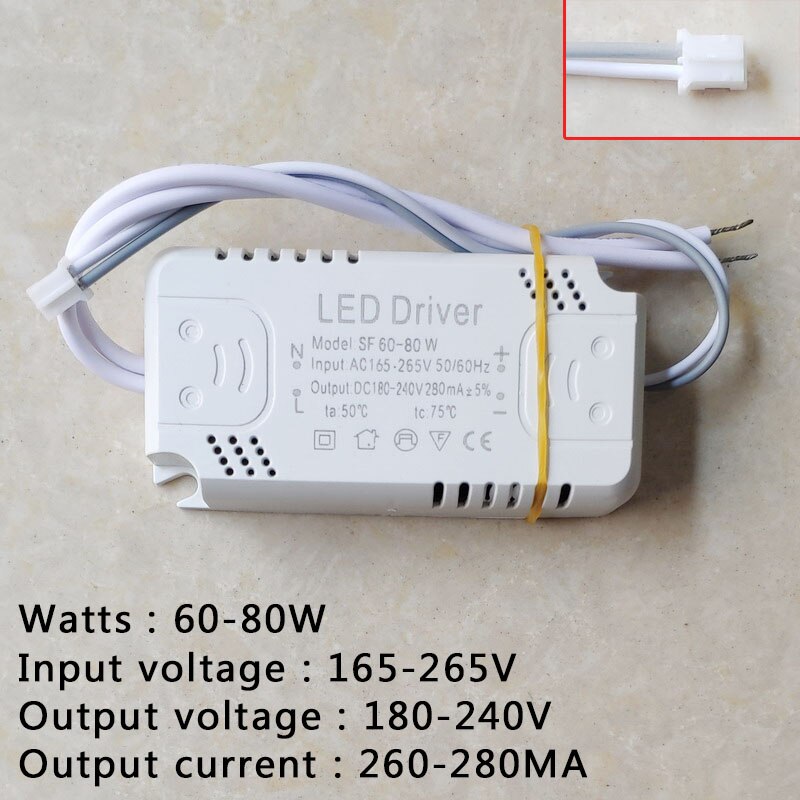 Led Driver Adapter Voor Led Verlichting AC165-265V Niet-isolerende Transformator Voor Led Plafondlamp Vervangende 8-24W 30-50W 60-80W: 60-80W