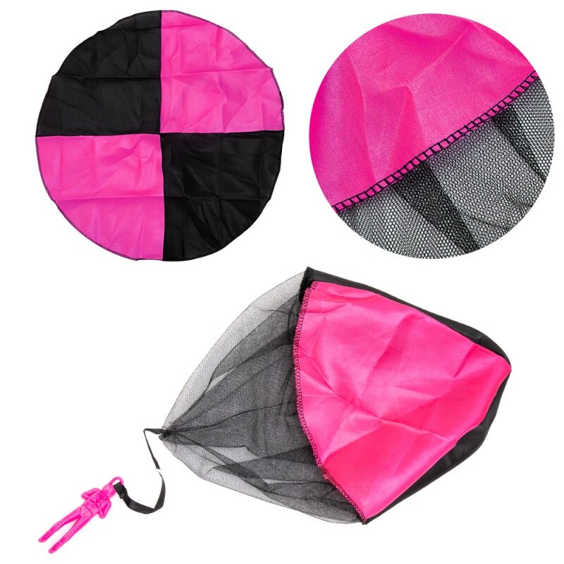 Paracaídas de juguete de soldado a mano para niños, juegos al aire libre para interiores, minisoldado, paracaídas, juguete infantil deportivo, 1 ud.: Rose red