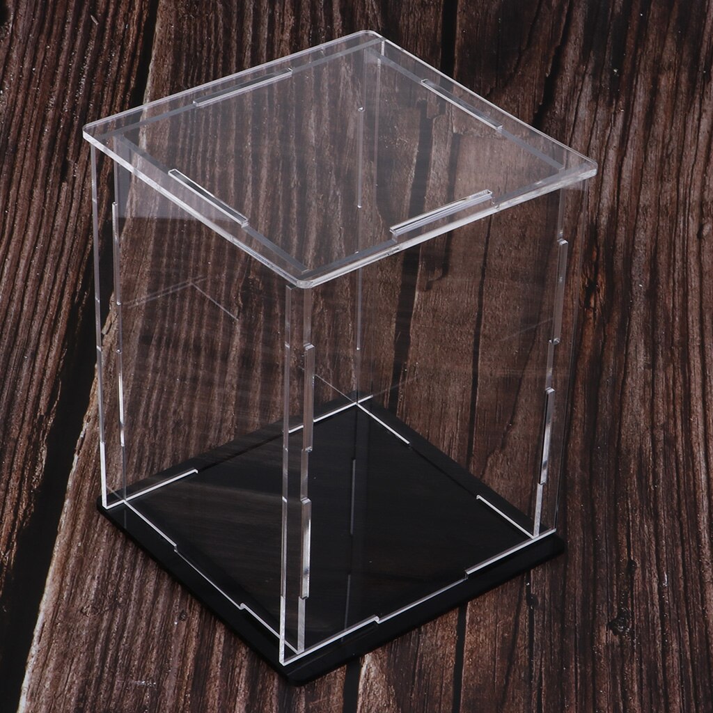 Moderne akryl leketøy display monter støvtett boks ornament beskyttelsesverktøy 158 x 108 x 100mm