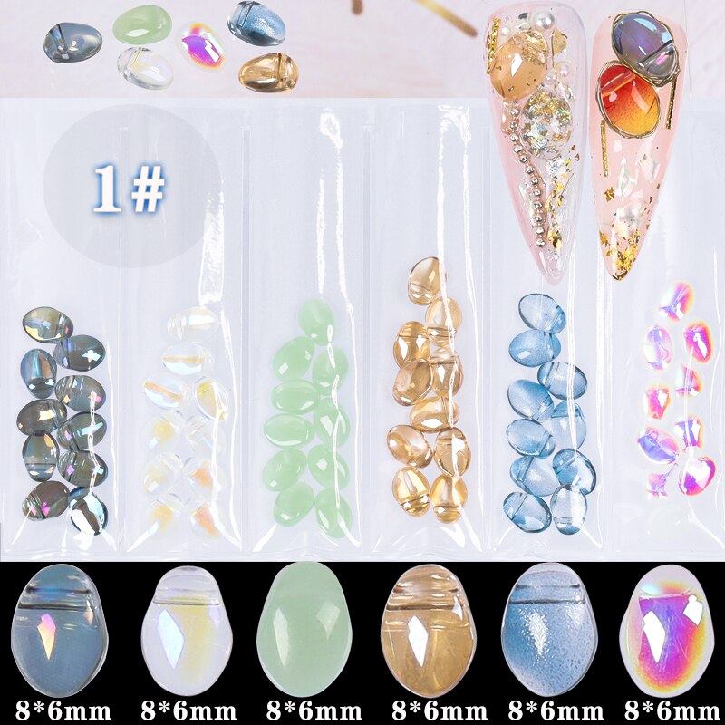 60 unids/pack 3D Oval redondo ojo de gato Cymophane claro de ámbar joya acrílico arte de uñas de diamante de imitación gemas decoración manicura puntas DIY: GZS01