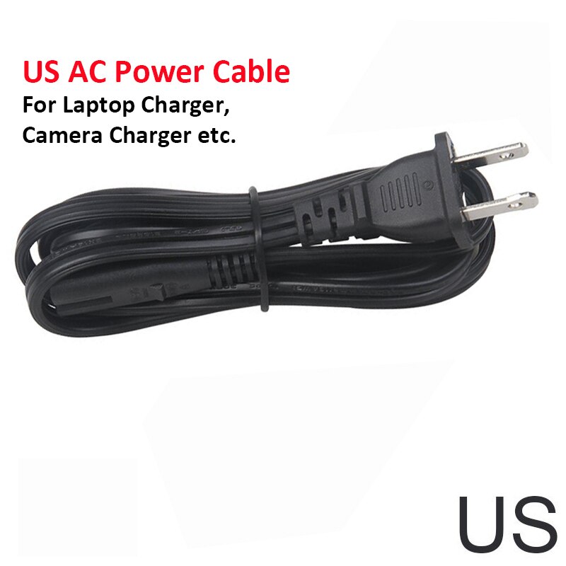 2Pin Netsnoer Kabel US/Amerika 2 Prong Laptop AC Adapter Charger Lead 2Pin kabel